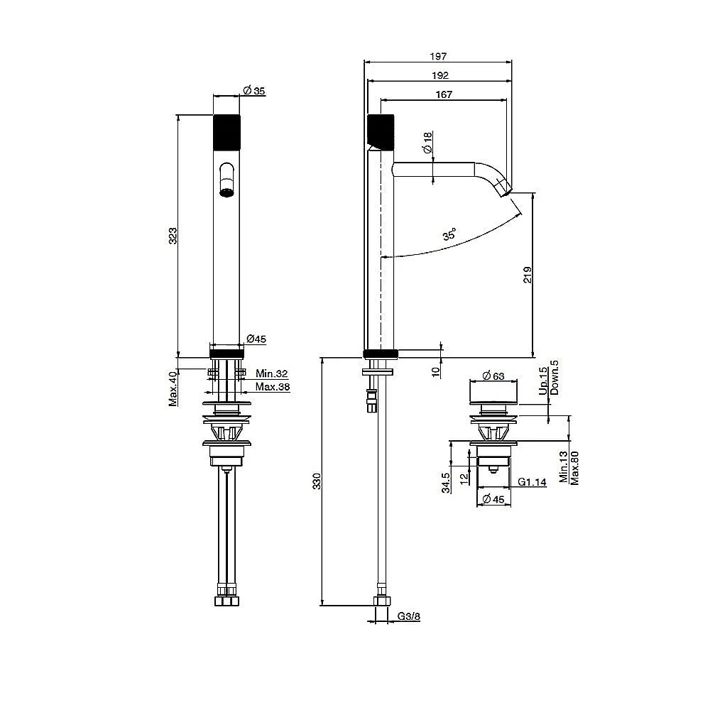 C.P. Hart Spillo Single Lever Bidet Mixer with Pop-Up Waste