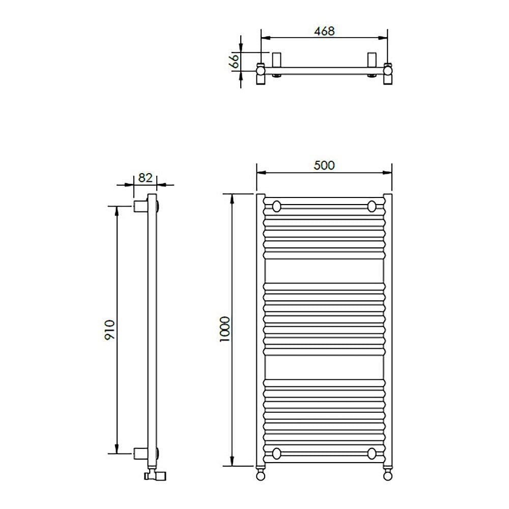 C.P. Hart LR2 Brass Ladder Rail 1000 x 500mm