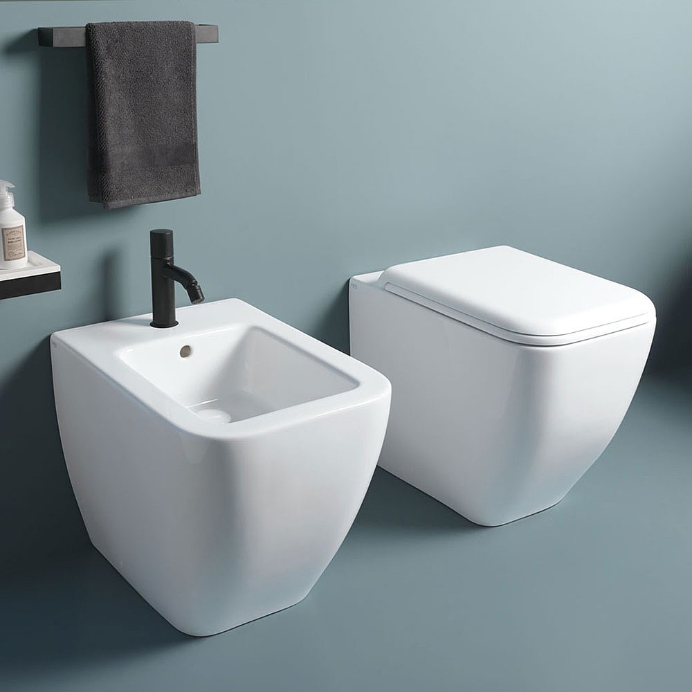 Cielo Shui Comfort Rimless Back-To-Wall Pan - Toilets