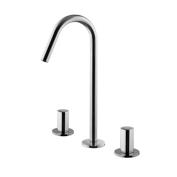 C.P. Hart SO Three Hole Basin Mixer (Spout C) with Click Waste | Basin ...