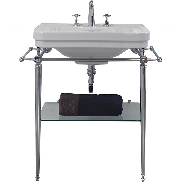 C.P. Hart London Basin Stand With Rails & Glass Shelf For 700mm ...